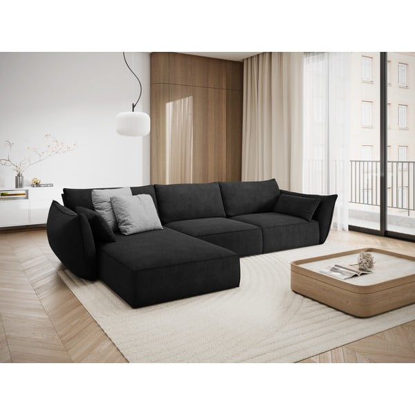 Temno siv kotni kavč (levi kot) Vanda - Mazzini Sofas-image-1