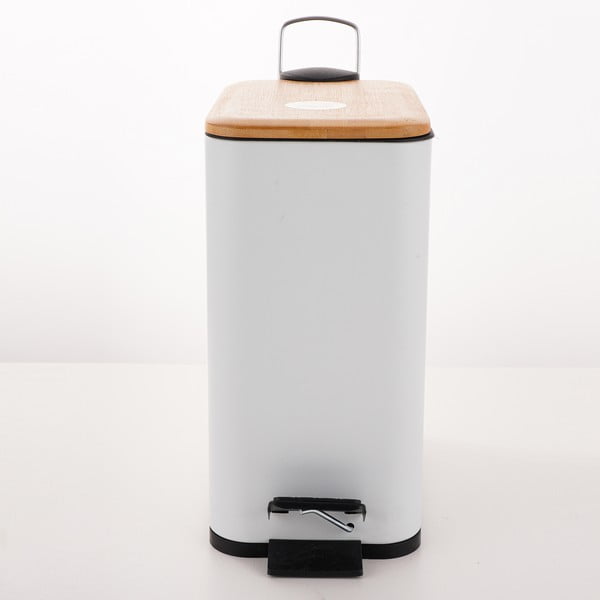 Bel jeklen koš za smeti s pedalom 5 l Erik – Spirella-image-3