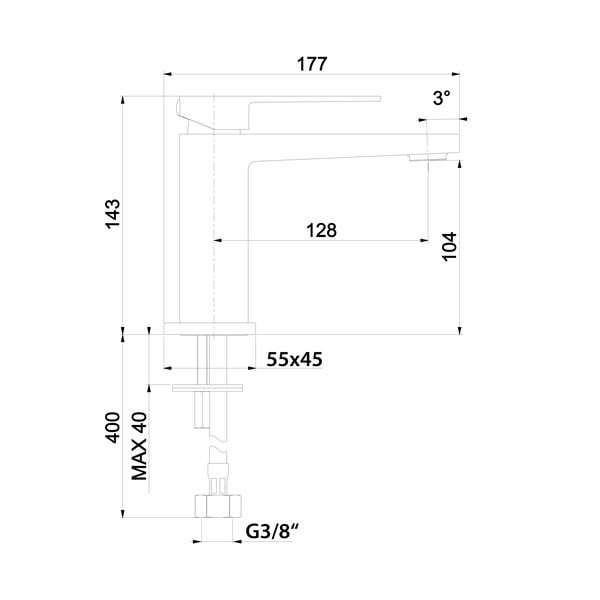 Stoječa armatura za umivalnik v sijajno srebrni barvi Latus – Sapho-image-2