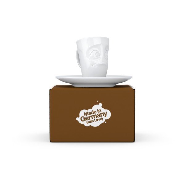 Bela porcelanasta skodelica za espresso s podstavkom 58products, prostornina 80 ml-image-1