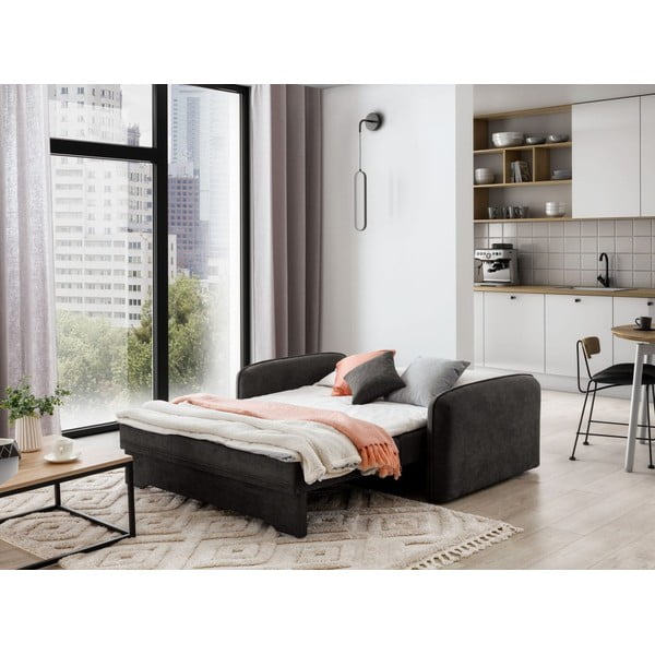 Temno siva raztegljiva/s prostorom za shranjevanje sedežna garnitura iz šenilje 155 cm Laine – ELTAP-image-4