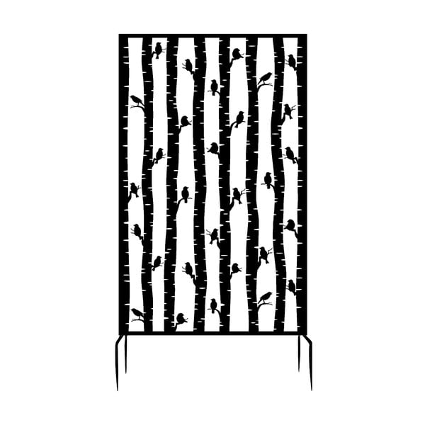 Črn kovinski balkonski zastor 100x186 cm Birds - Esschert Design