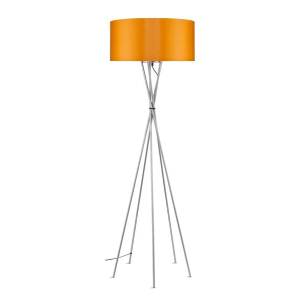 Siva prostostoječa svetilka z oranžnim senčnikom Citylights Lima