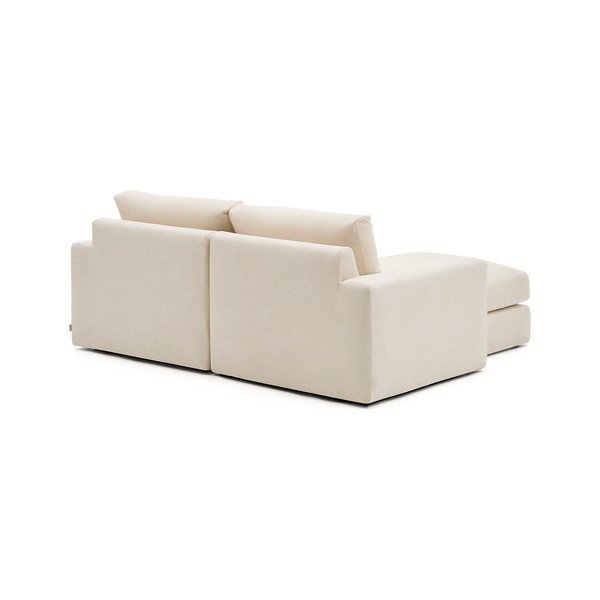 Bež kotna sedežna garnitura iz šenilje (levi kot/z ležalnikom) Alea – Kave Home-image-4