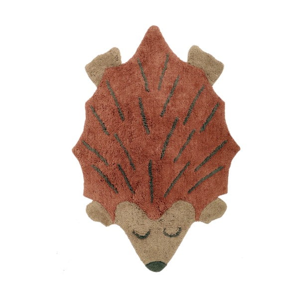 Opečnato oranžno-bež pralna ročno tkana bombažna otroška preproga 80x120 cm Ollen – Nattiot