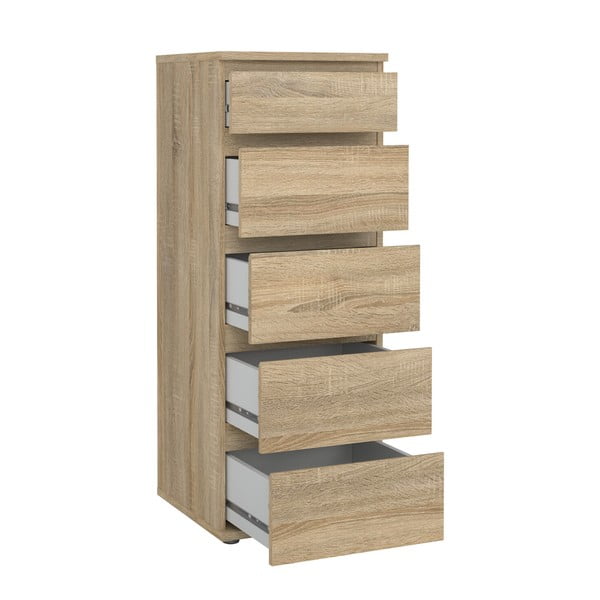Visoka komoda v hrastovem dekorju v naravni barvi 40x107 cm Nova – Tvilum-image-3