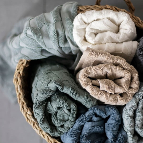 Bež bombažna kopalna brisača 70x133 cm Geo - Mette Ditmer Denmark-image-3