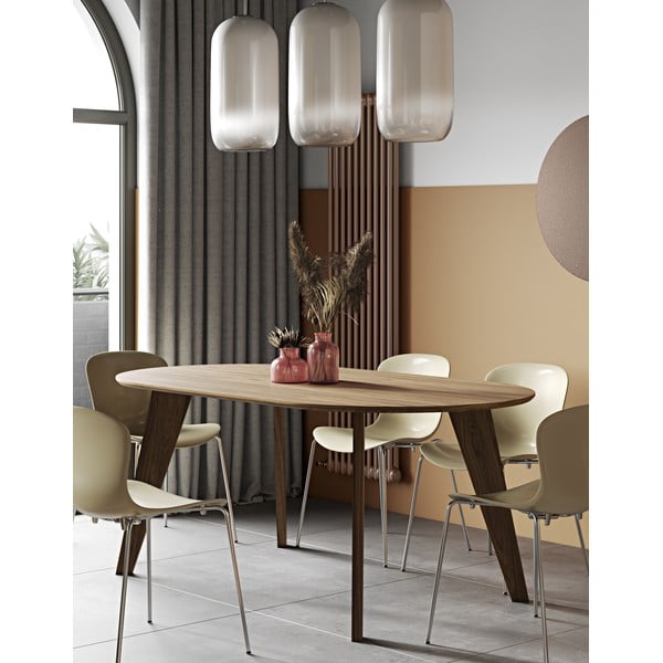 Jedilna miza z mizno ploščo v orehovem dekorju v naravni barvi 100x180 cm Lago – TemaHome-image-2