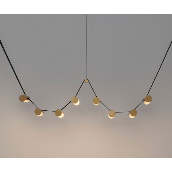 Medeninasta aluminijasta LED zatemnitvena viseča svetilka s steklenim senčilom Luma – Nova Luce-image-4