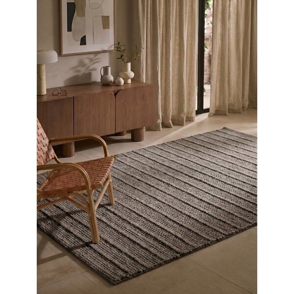 Temno siva/temno rjava ročno tkana volnena preproga 200x300 cm Camden Parker – Ted Baker-image-1