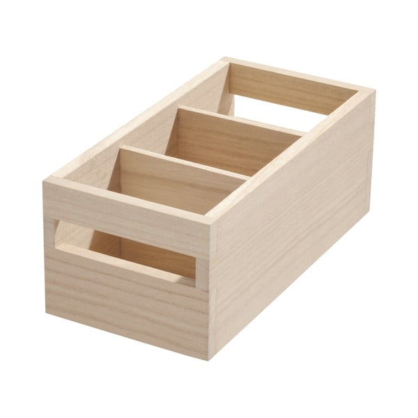 Škatla za shranjevanje iz pavlovnije iDesign Wood Handled, 12,7 x 25,4 cm
