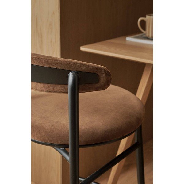 Rjav kovinski barski stol (višina sedeža 66 cm) Doggi – Ellos Home-image-2