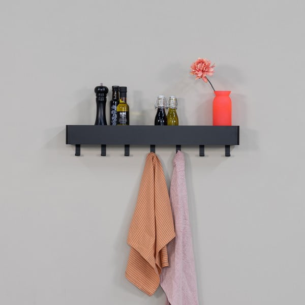 Črna jeklena stenska kopalniška polica Multi – Spinder Design-image-4