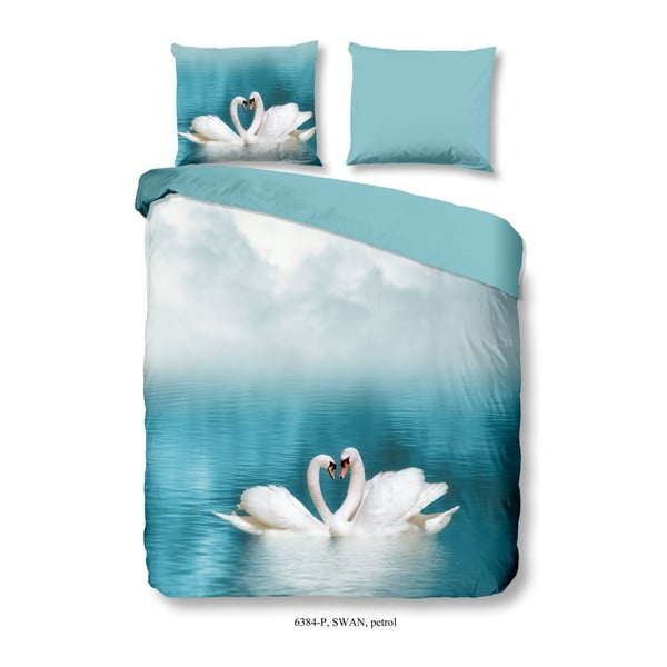 Bombažno posteljno perilo za zakonsko posteljo Good Morning Swan, 200 x 200 cm