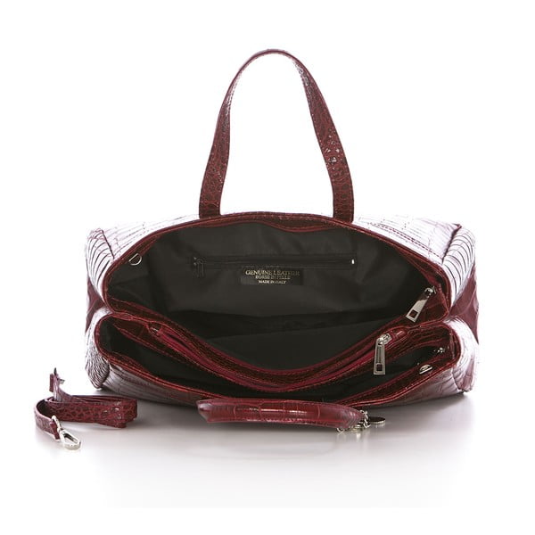 Bordo usnjena torbica Federica Bass Eris-image-2