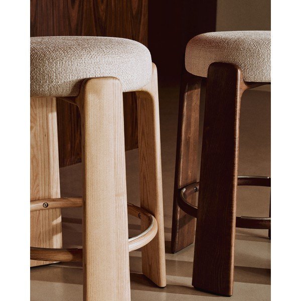 Barski stol iz masivnega jesena v bež in naravni barvi  (višina sedeža 65 cm) Granite – Kave Home-image-4