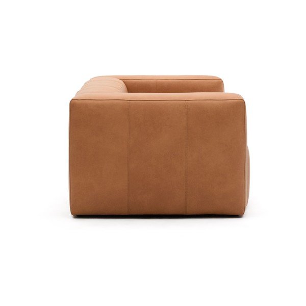 Rjava usnjena sedežna garnitura 240 cm Blok – Kave Home-image-3