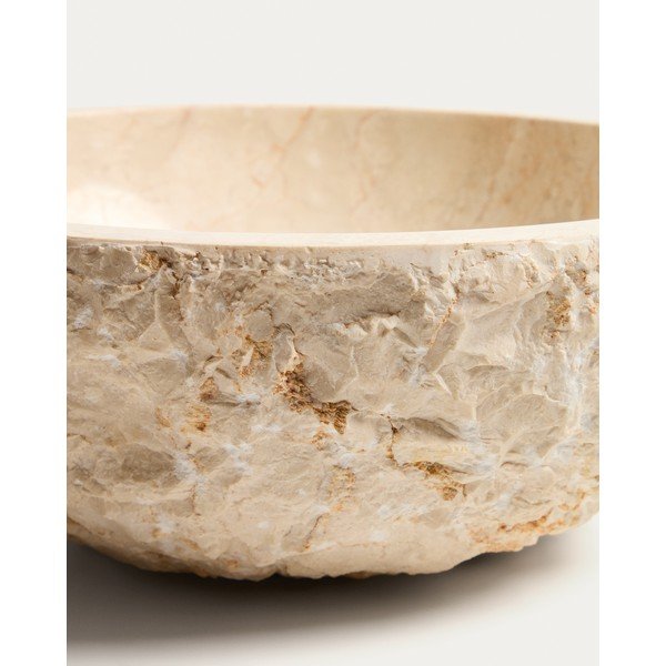 Bež kamnit okrogel umivalnik ø 40 cm Orvane – Kave Home-image-4