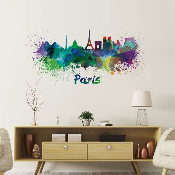Stenska nalepka Ambiance Wall Decal Paris Design Akvarel, 60 x 125 cm