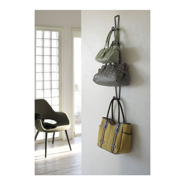 Črn obešalnik za torbice s 6 kavlji YAMAZAKI Kanazawa-image-1