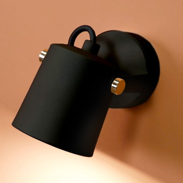 Črna stenska svetilka SULION Ibai, višina 11 cm-image-1