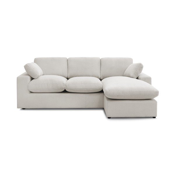 Bež kotna sedežna garnitura iz rebrastega žameta Belair – Bobochic Paris