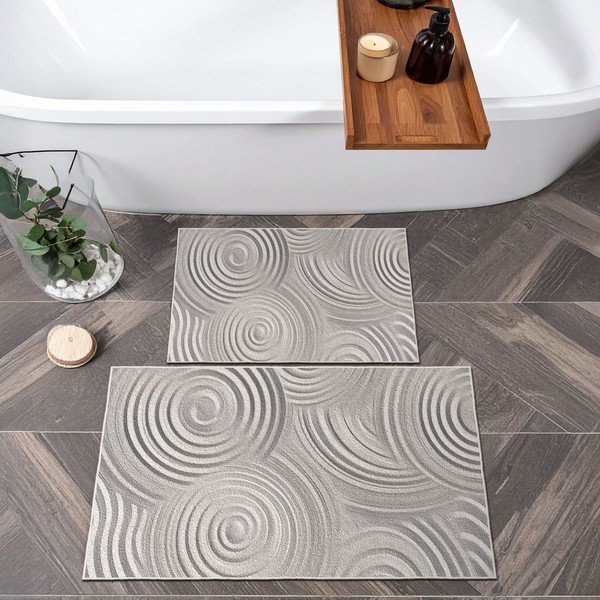 Svetlo sive kopalniške preproge v kompletu 2 ks 60x100 cm – Foutastic-image-4