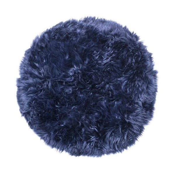Temno modra preproga iz ovčje kože Royal Dream Zealand, ⌀ 70 cm