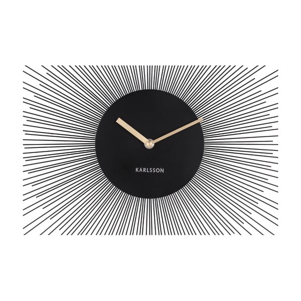 Črna stenska ura Karlsson Peony, ø 45 cm-image-2