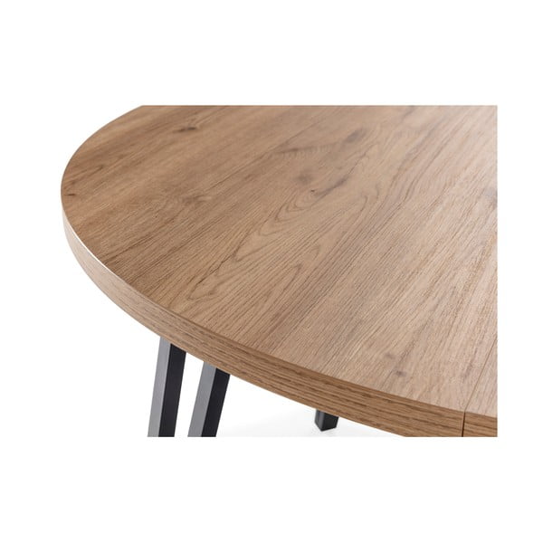 Okrogla raztegljiva jedilna miza v naravni barvi ø 120 cm Cleo – Marckeric-image-1