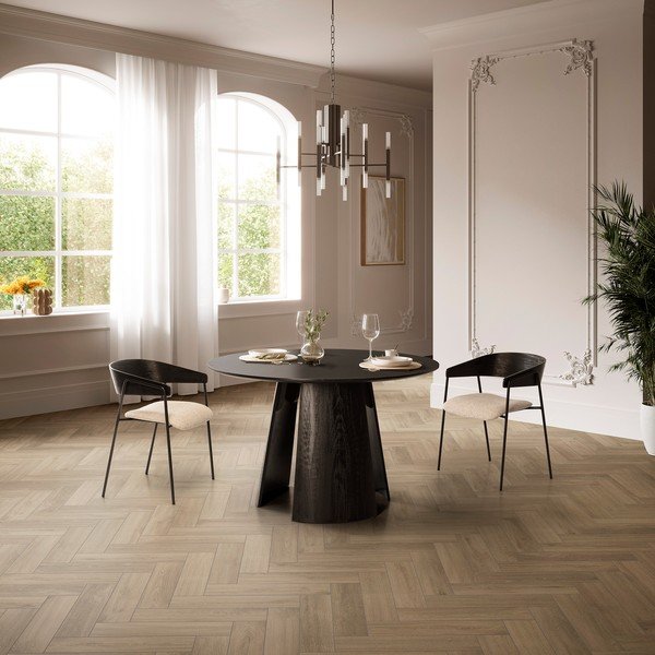 Okrogla jedilna miza s črno mizno ploščo ø 120 cm Zuri – MOME-image-1