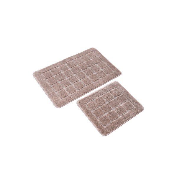 Rjave kopalniške preproge v kompletu 2 ks 50x80 cm Kareli – Foutastic