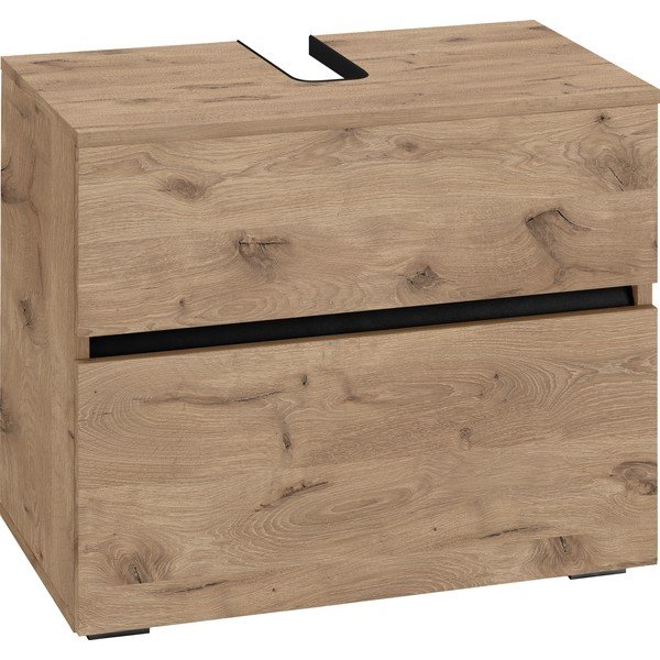 Omarica za pod umivalnik v hrastovem dekorju 60x55 cm Wisla – Støraa-image-2