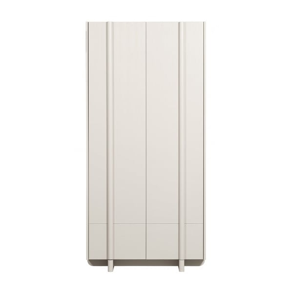 Kremno bela modularna omarica iz masivnega bora 101x210 cm Basu – WOOOD