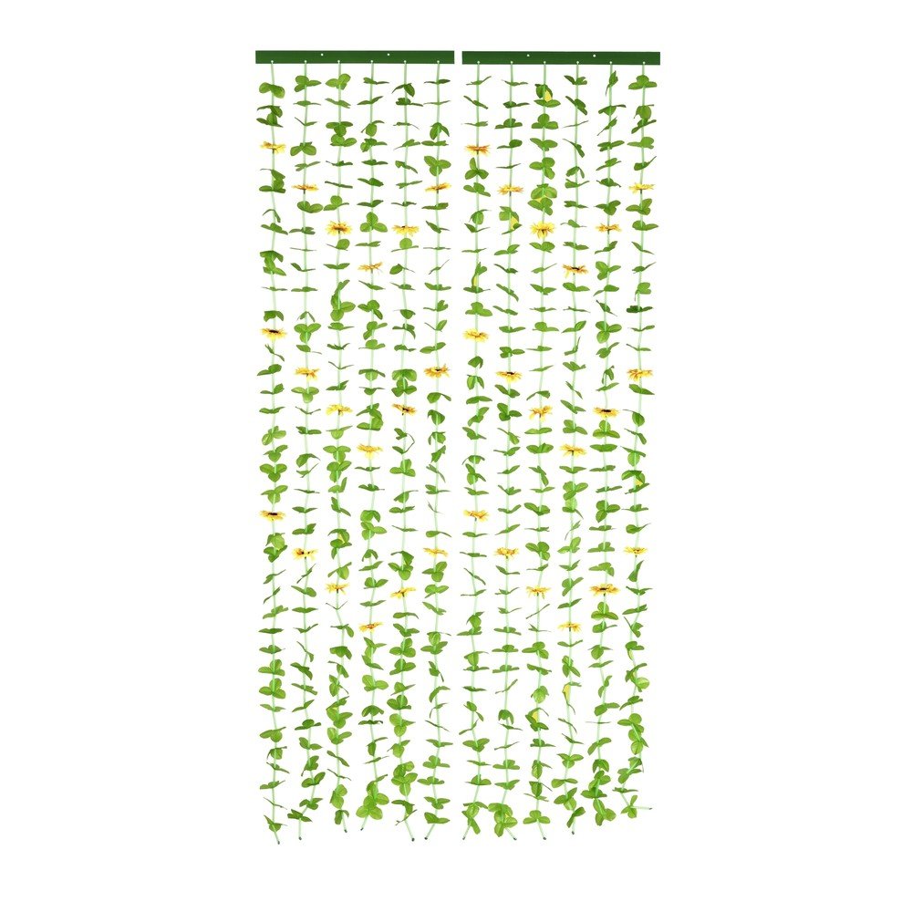 Rumena/zelena zavesa za vrata 90x190 cm Sunflowers