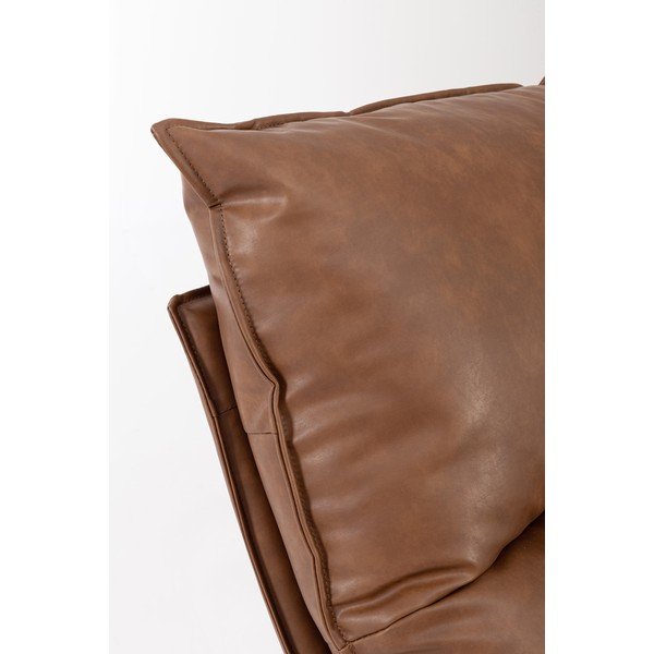 Fotelj s prostorom za shranjevanje iz umetnega usnja v konjak rjavi barvi Alanez – Bizzotto-image-1