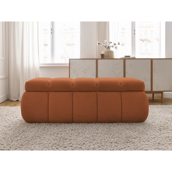 Oranžna klop iz tkanine bouclé – Bobochic Paris-image-4