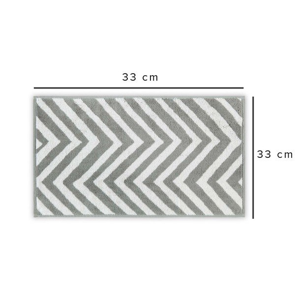 Bela/siva bombažna brisača 33x33 cm Chevron – Foutastic-image-2