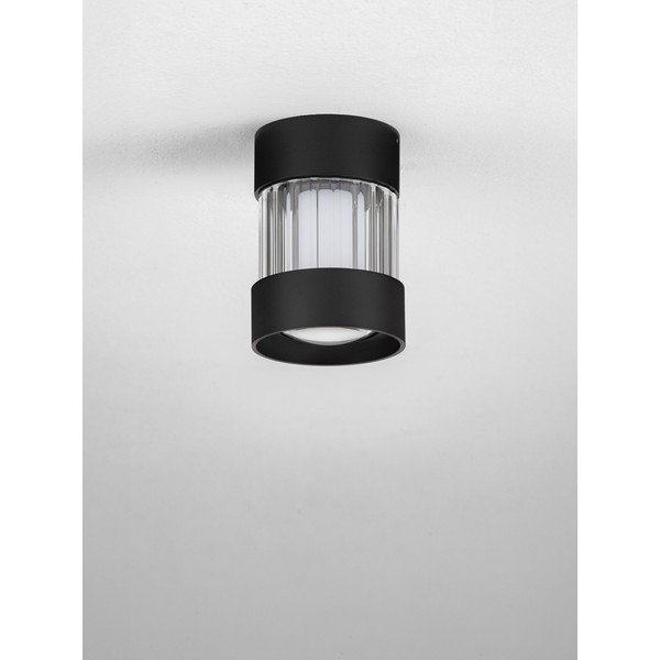 Mat črna aluminijasta LED zatemnitvena stropna svetilka s steklenim senčilom Glovia – Nova Luce-image-3