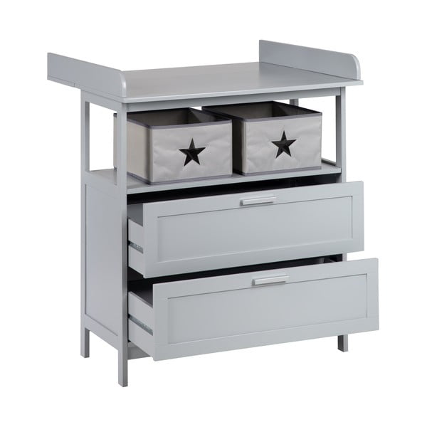 Siva otroška komoda s previjalnim pultom 87x100x75 cm Hamburg – Roba-image-2