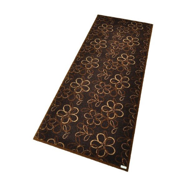 Podloga za vrata Zala Living Floral Brown, 67 x 180 cm-image-1
