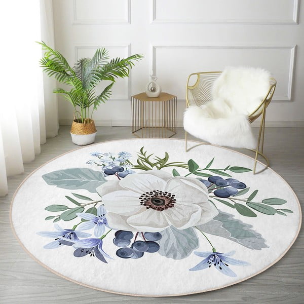 Pralna okrogla preproga primerna za robotski sesalnik ø 80 cm Comfort – Mila Home-image-1