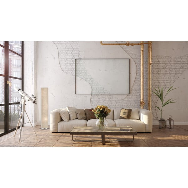 Bež stoječa svetilka s tekstilnim senčilom (višina 110 cm) Thor – Fischer & Honsel-image-2