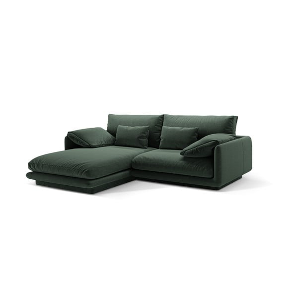 Temno zelena kotna sedežna garnitura (levi kot) Torino – Micadoni Home-image-1