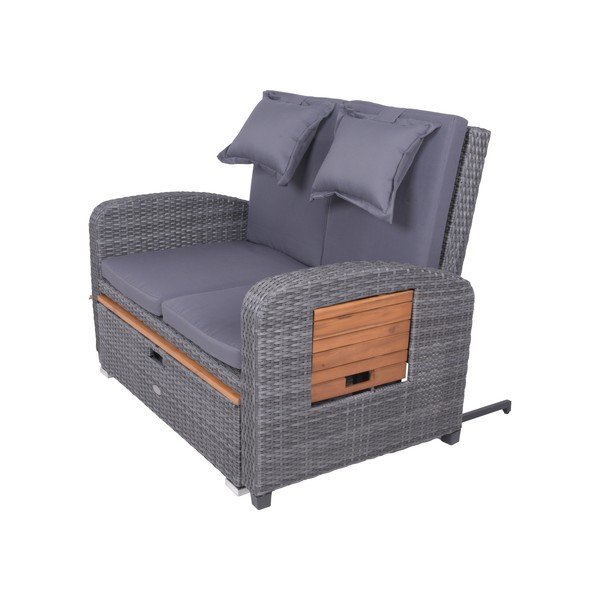 Siv vrtni kavč iz umetnega ratana Bari – Garden Pleasure