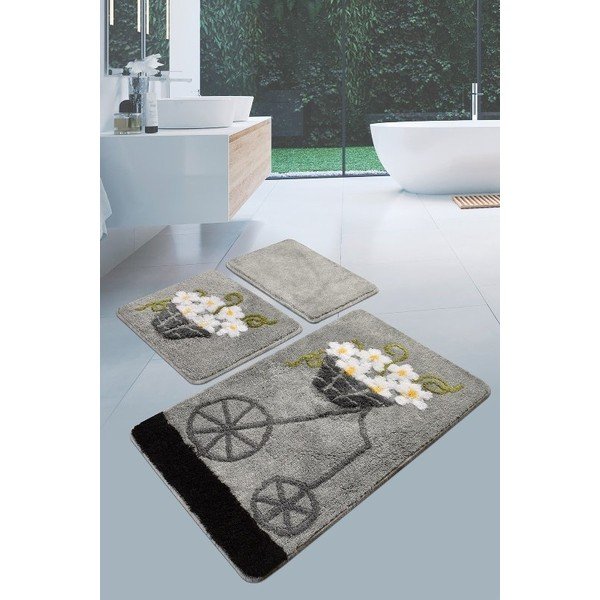 Sive kopalniške preproge v kompletu 3 kos 100x60 cm Alacati - Foutastic-image-1