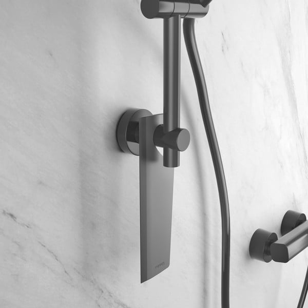 Mat črna jeklena kopalniška polica z namestitvijo brez vrtanja Lava – Metaltex-image-1