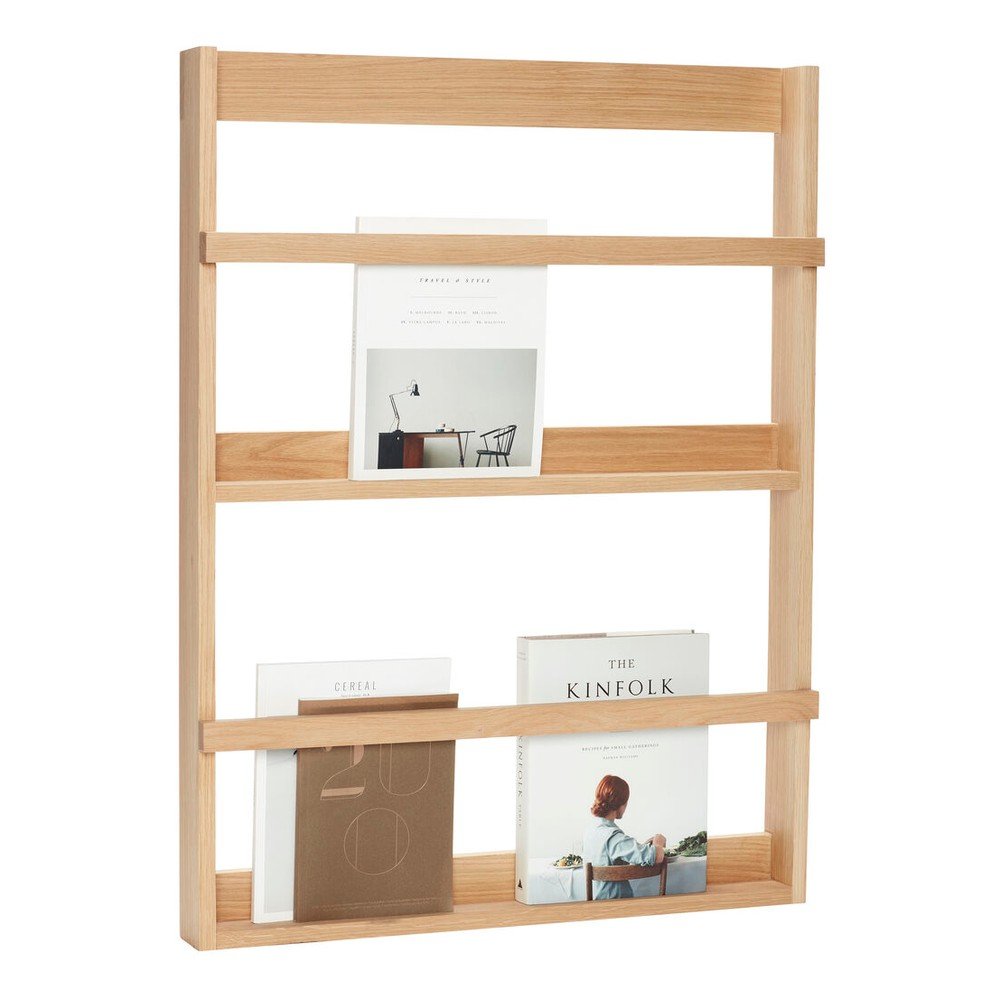 Večnivojska/za slike polica iz masivnega hrasta v naravni barvi 74 cm Display