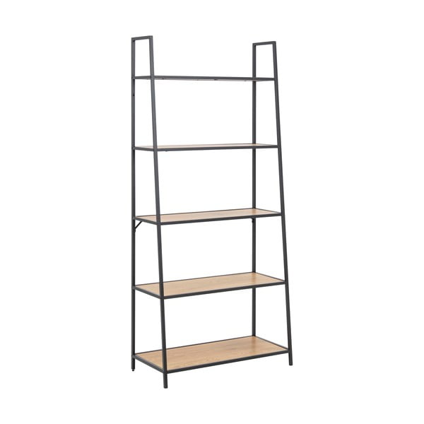 Črn regal v hrastovem dekorju 77x175 cm Seaford – Actona-image-2