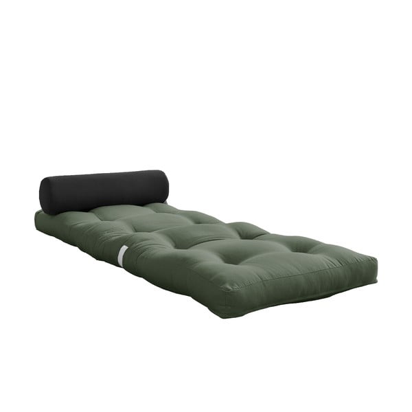 Zeleno-siva futonska vzmetnica 70x200 cm Wrap Olive Green/Dark Grey – Karup Design